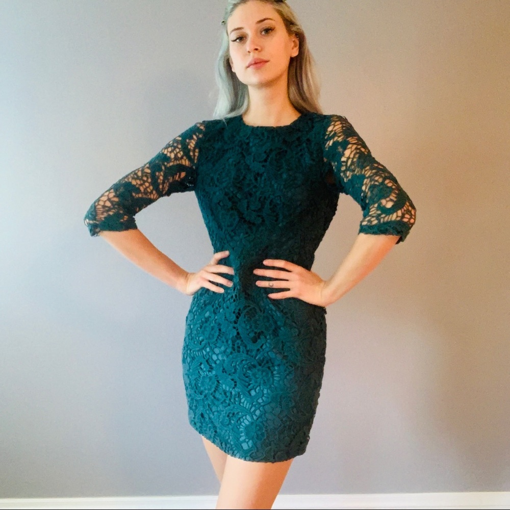 ASOS open back green cocktail dress